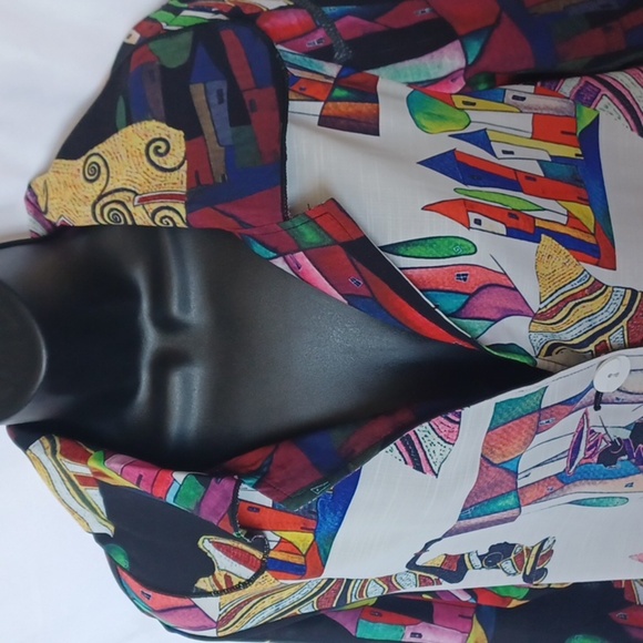 Radzoli Los Angeles Women's 3/4 Sleeve Button oversized Blouse/jacket Size M - Picture 2 of 9